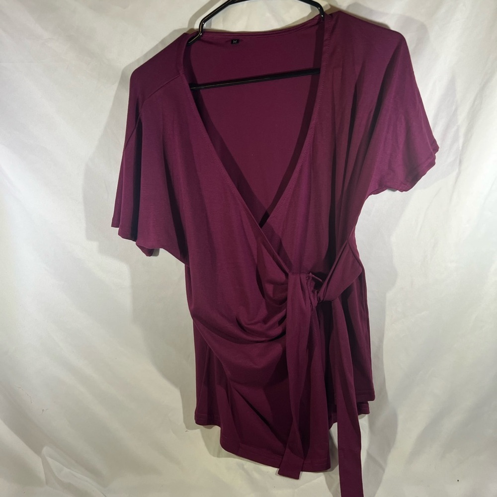 Burgundy Wrap Top